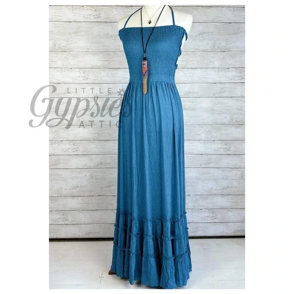 Handmade Tropical Resort Bohemian Maxi Dress - Picture 3 of 13